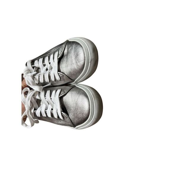 FRYE GIA LOW LACE PLATFORM SNEAKERS METALLIC SILVER SIZE 10 - Picture 6 of 7